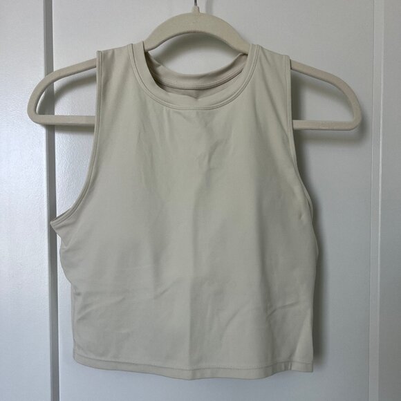 NATURAL FEELINGS- Ivory Yoga Tank Top w/ Built in Bra- LARGE - Picture 1 of 4